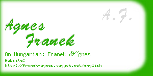 agnes franek business card